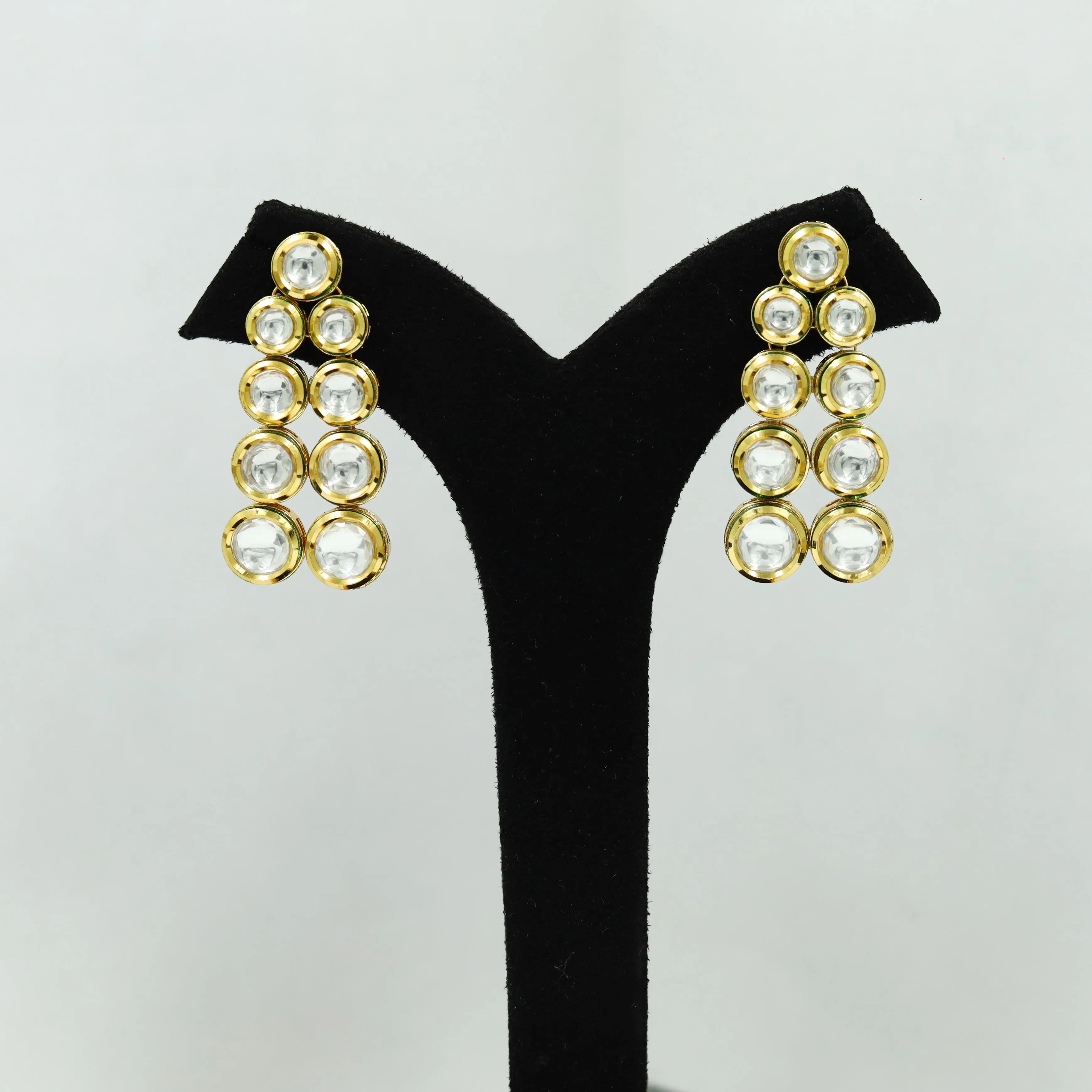 2 Line Round Neck Kundan Necklace Set 13039-34