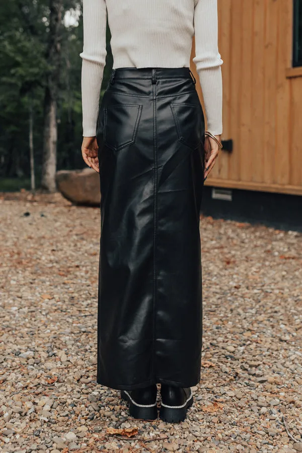 A Little Bit Flirty Faux Leather Skirt