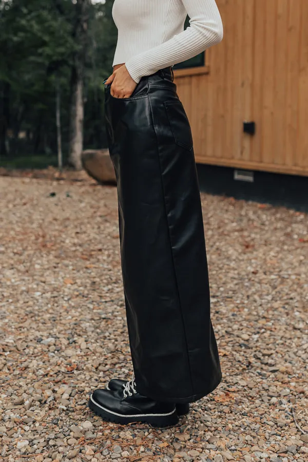 A Little Bit Flirty Faux Leather Skirt
