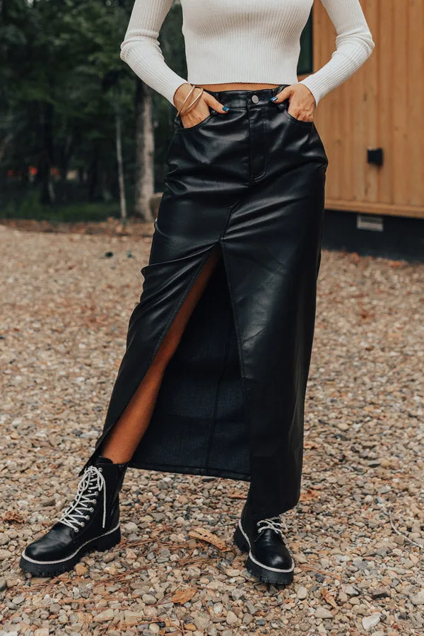 A Little Bit Flirty Faux Leather Skirt