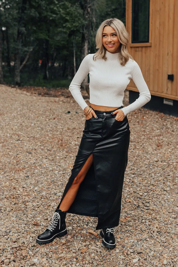 A Little Bit Flirty Faux Leather Skirt