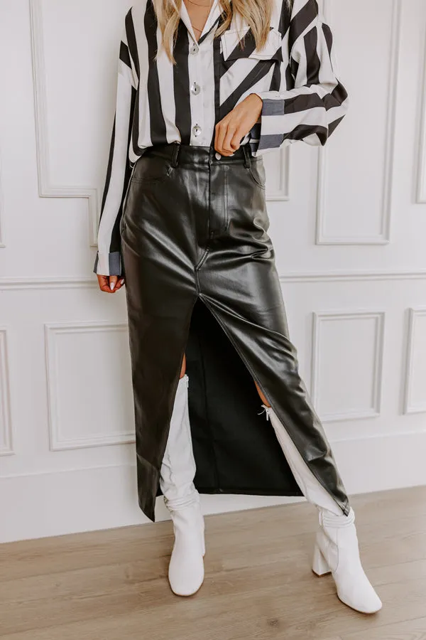 A Little Bit Flirty Faux Leather Skirt
