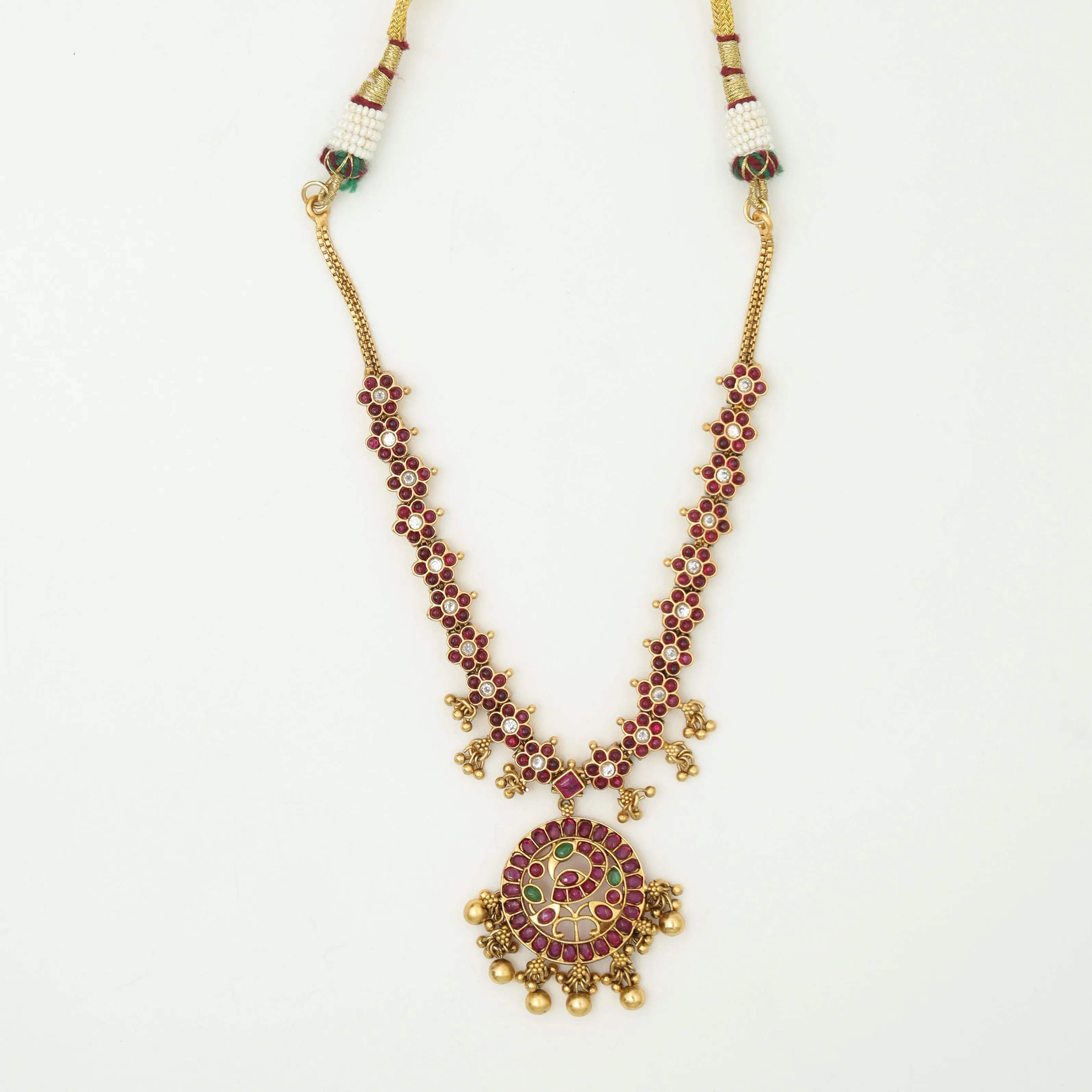 Antique Gold Plated Round Neck Necklace Set 9942-28