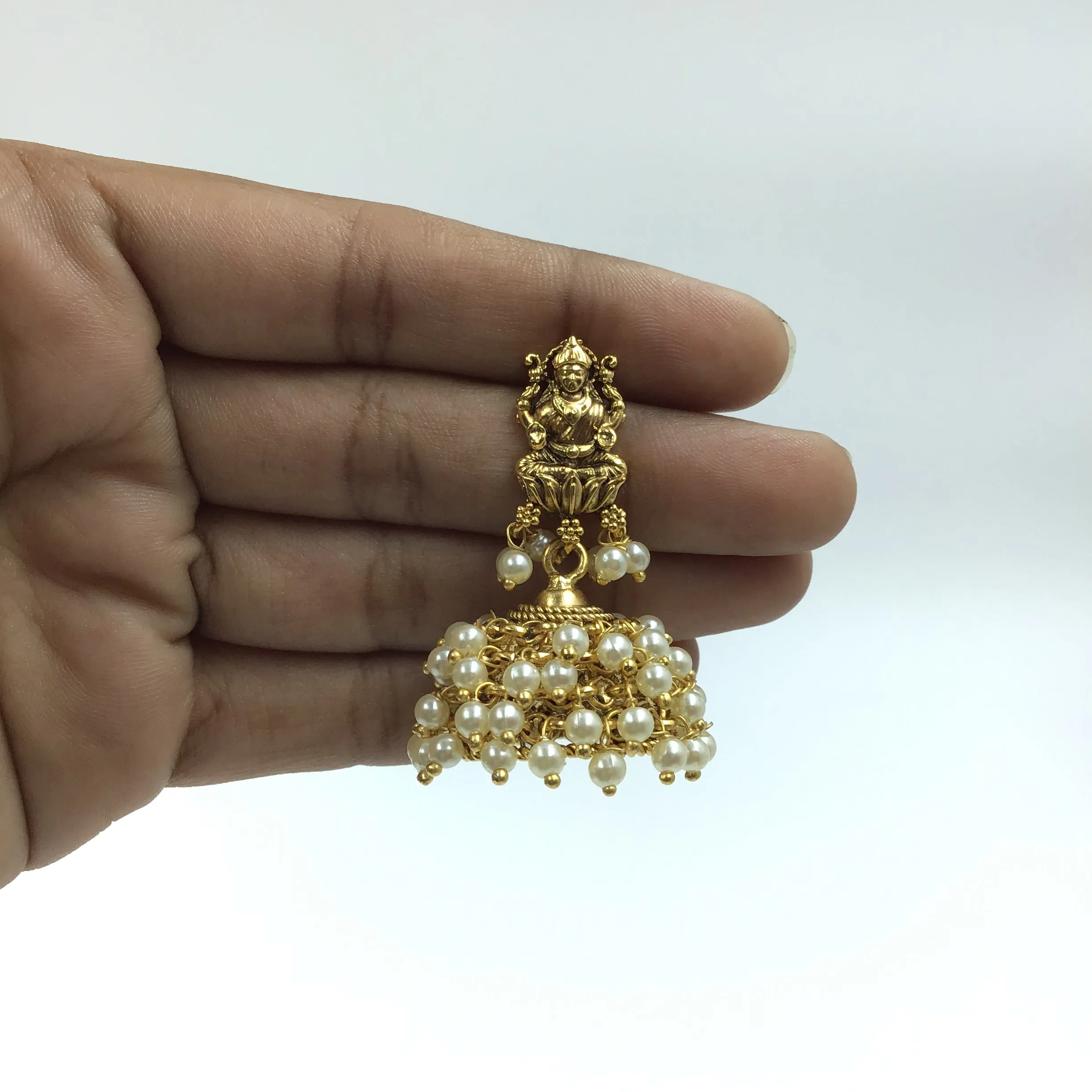 Antique Gold Plated Round Neck Temple Necklace Set 9993-28