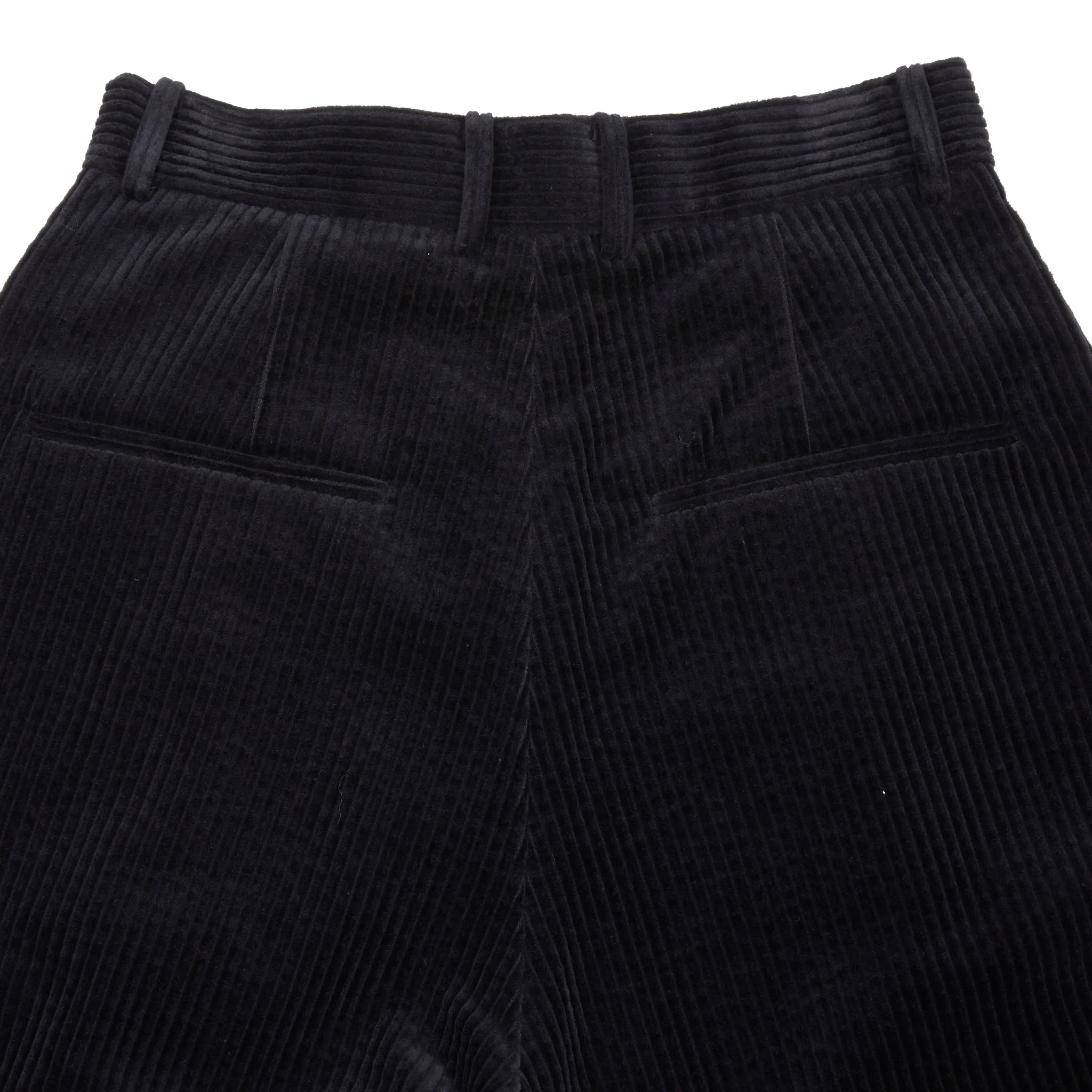 Navy Aton Corduroy Wide-Leg Tucked Pants