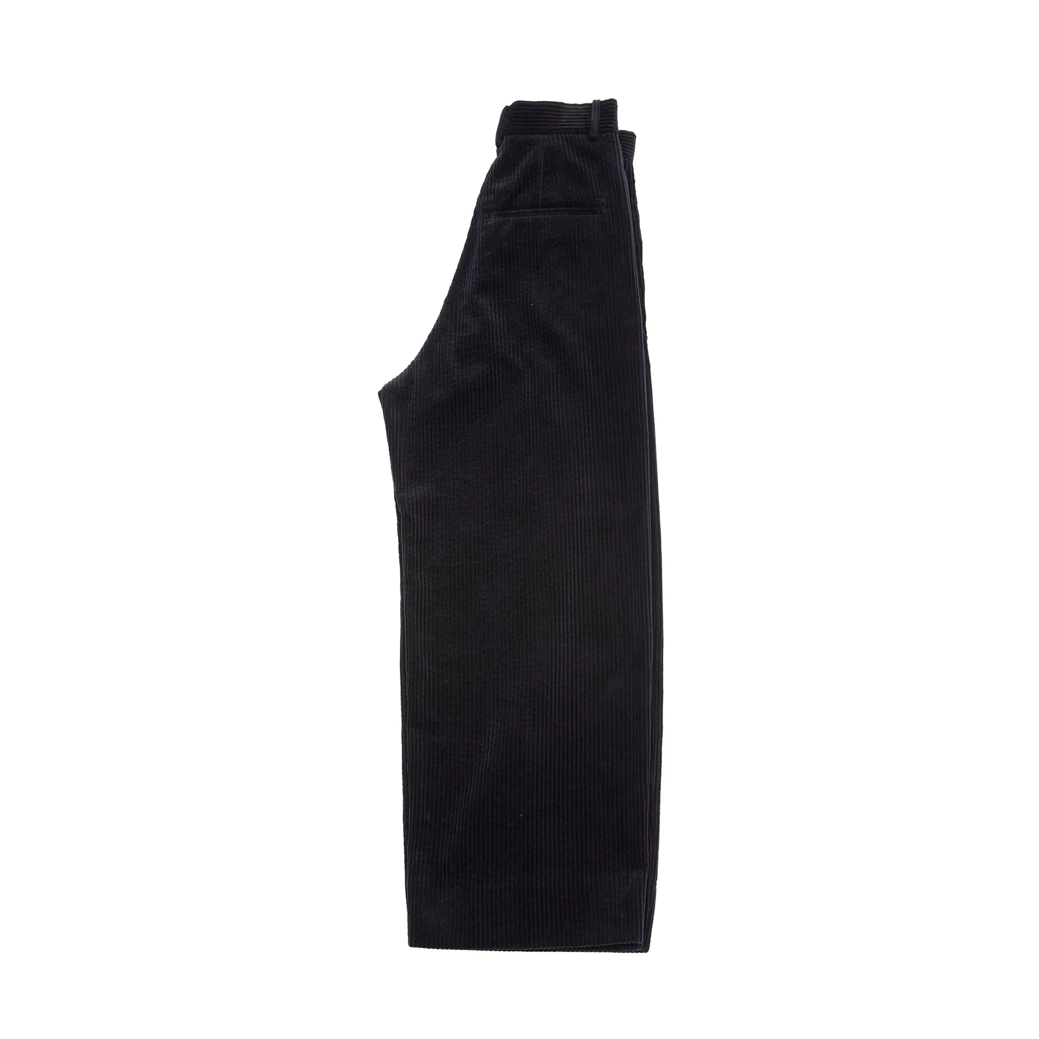 Navy Aton Corduroy Wide-Leg Tucked Pants