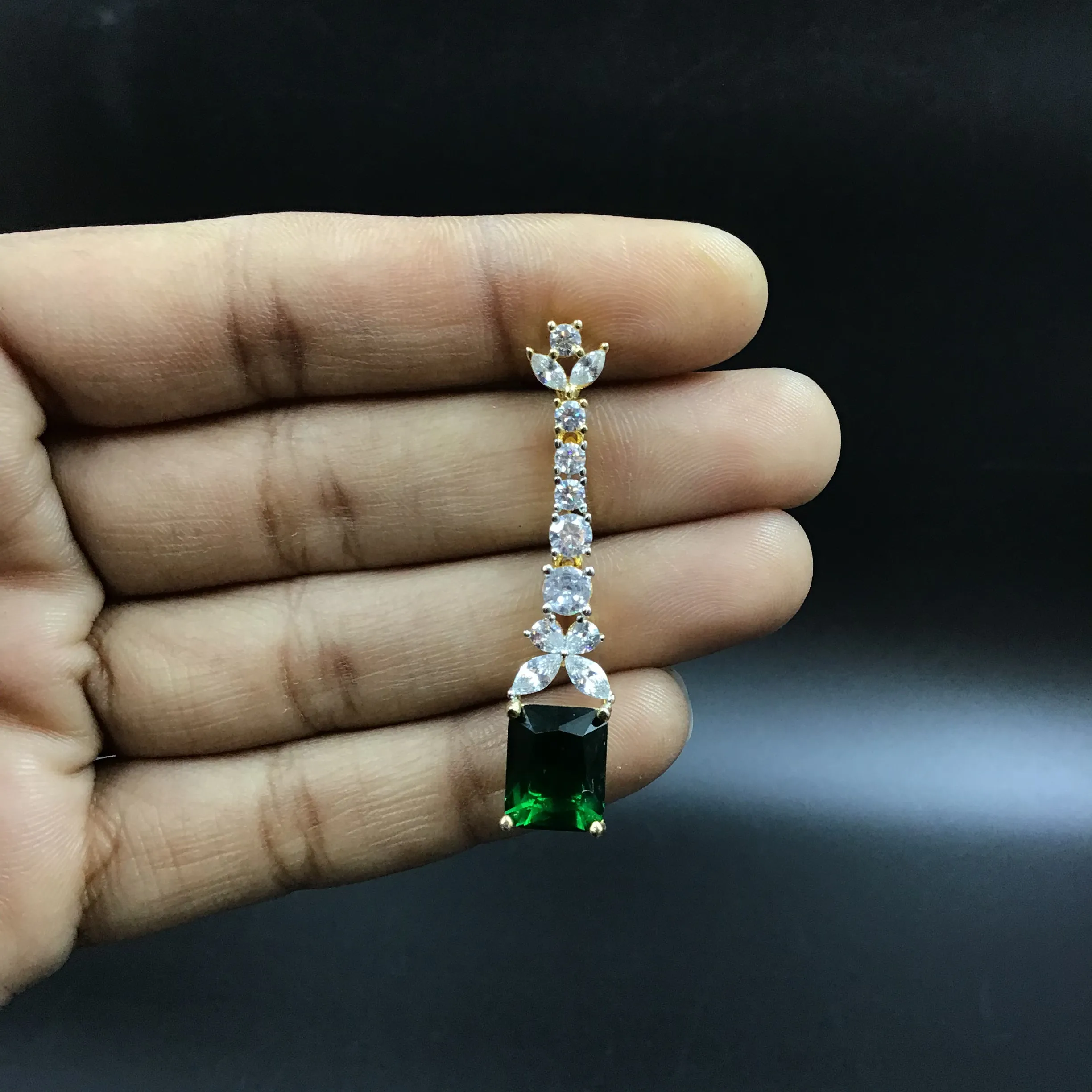 Big Stone Zircon/AD Round Necklace Set 14426-1516
