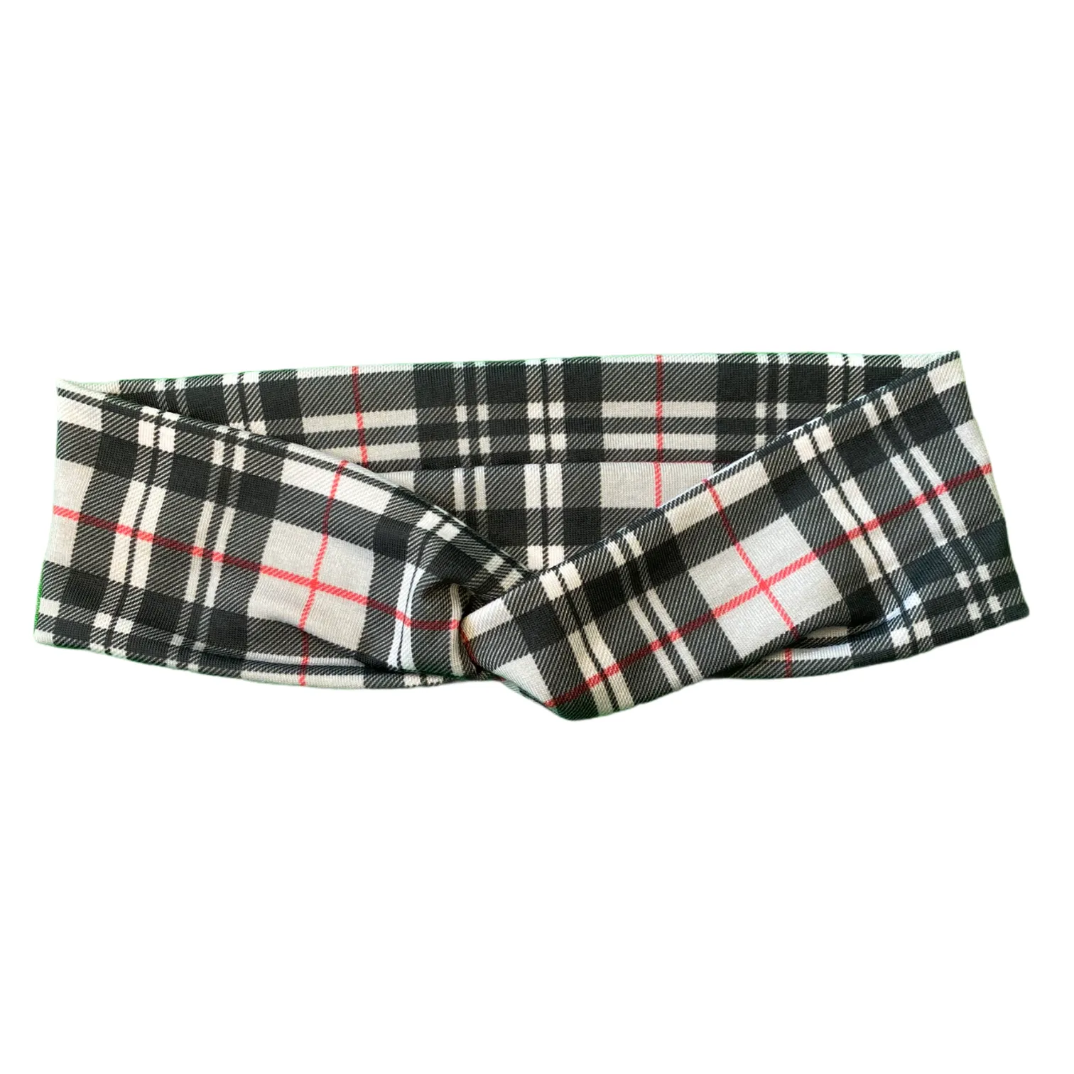 Black Plaid Knotties Headband