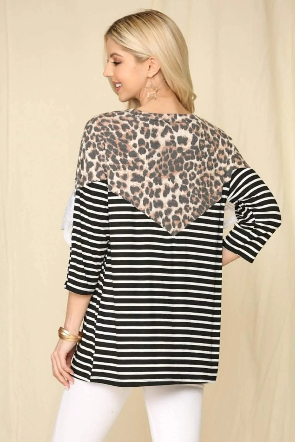 Celeste plus-size leopard lace tee