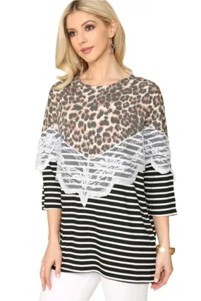 Celeste plus-size leopard lace tee