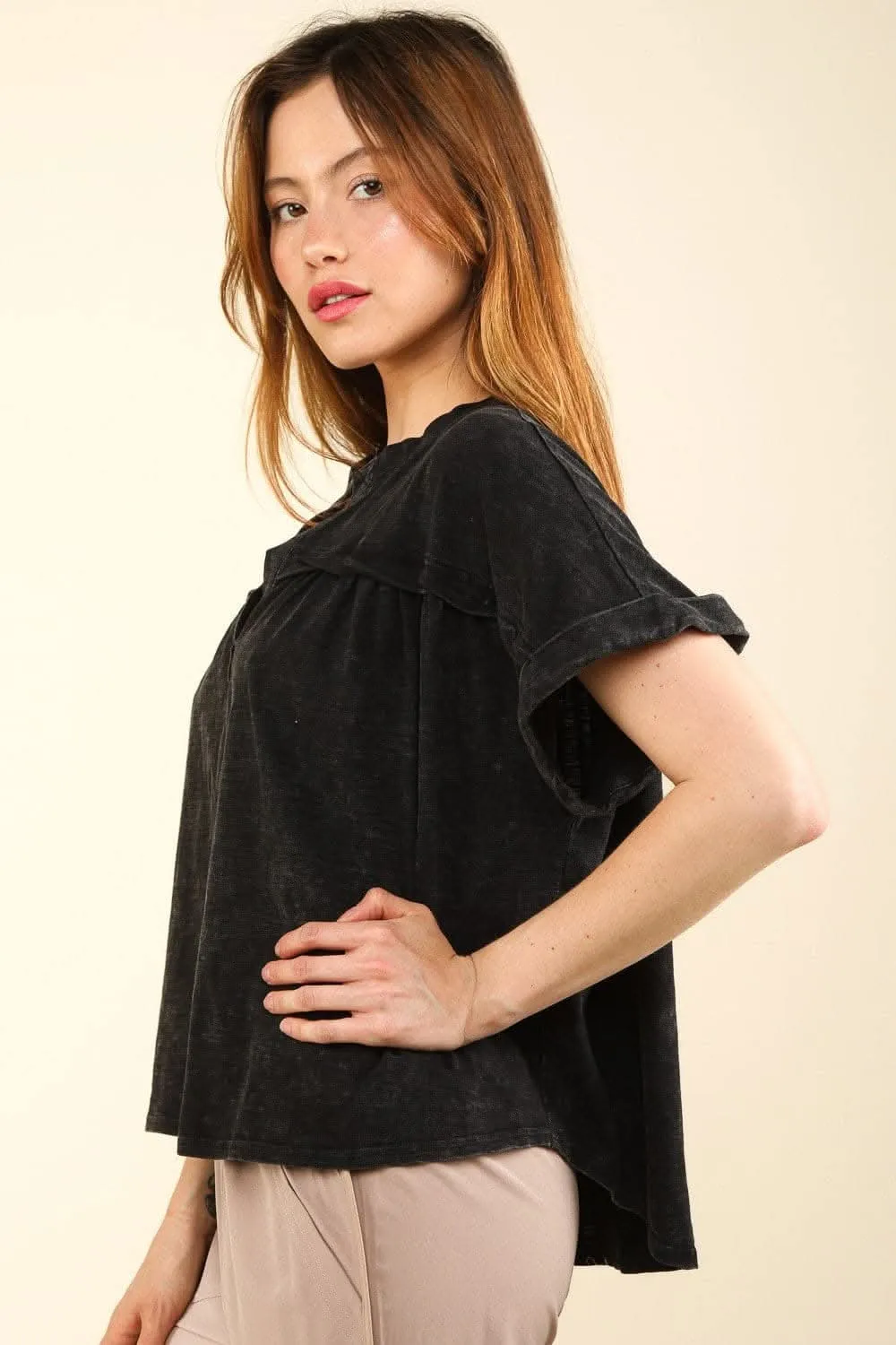 Chic and casual washed knit t-shirt by VERY J