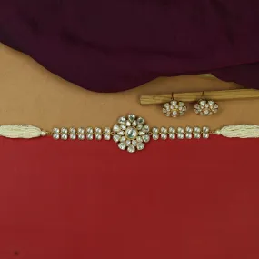 Choker Moissanite Kundan Necklace Set 16035-87