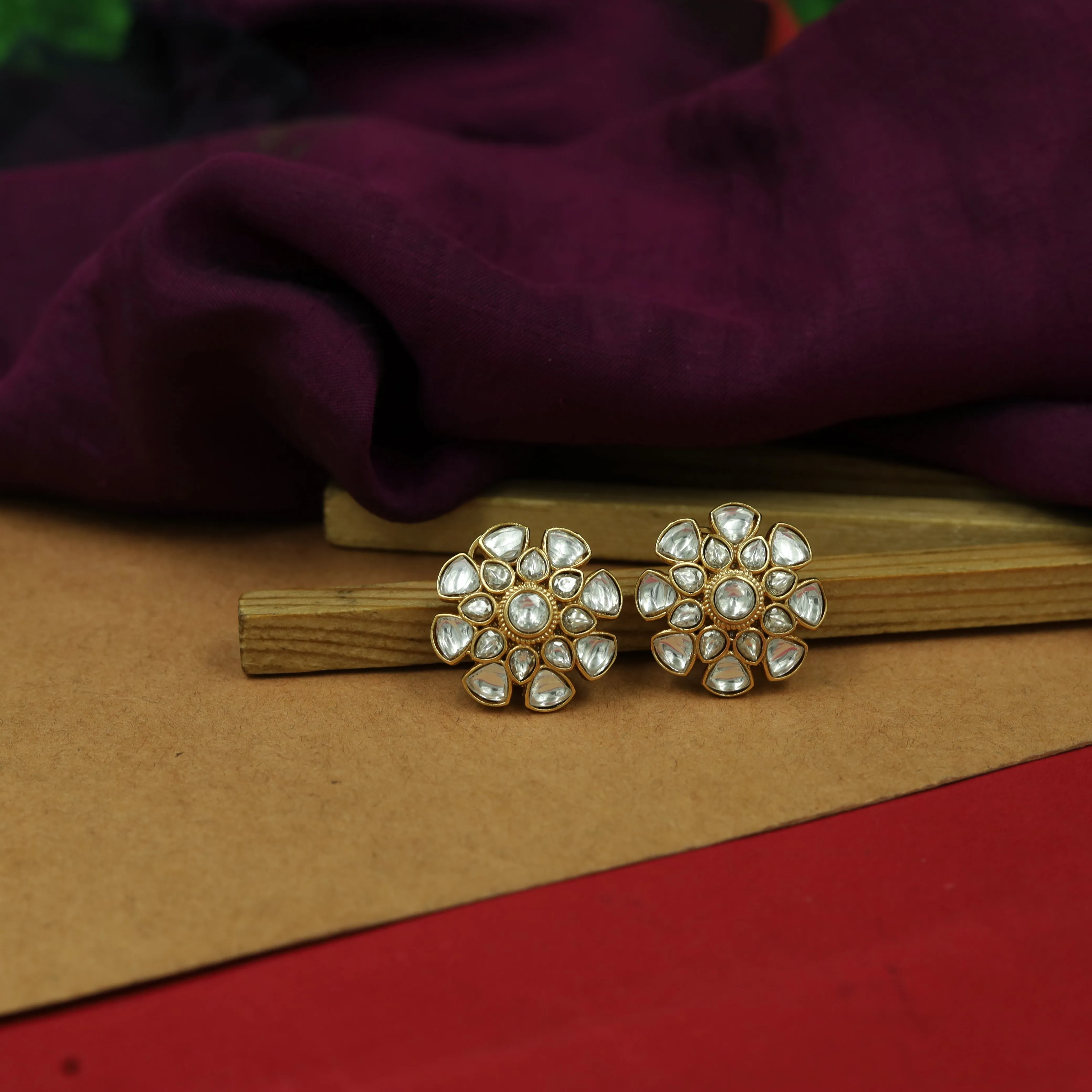 Choker Moissanite Kundan Necklace Set 16035-87