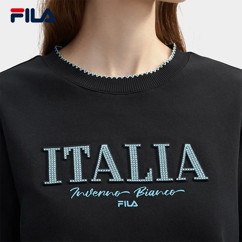 FILA CORE LIFESTYLE WHITE LINE GRENOBLE Women Sweatshirt (Black)
