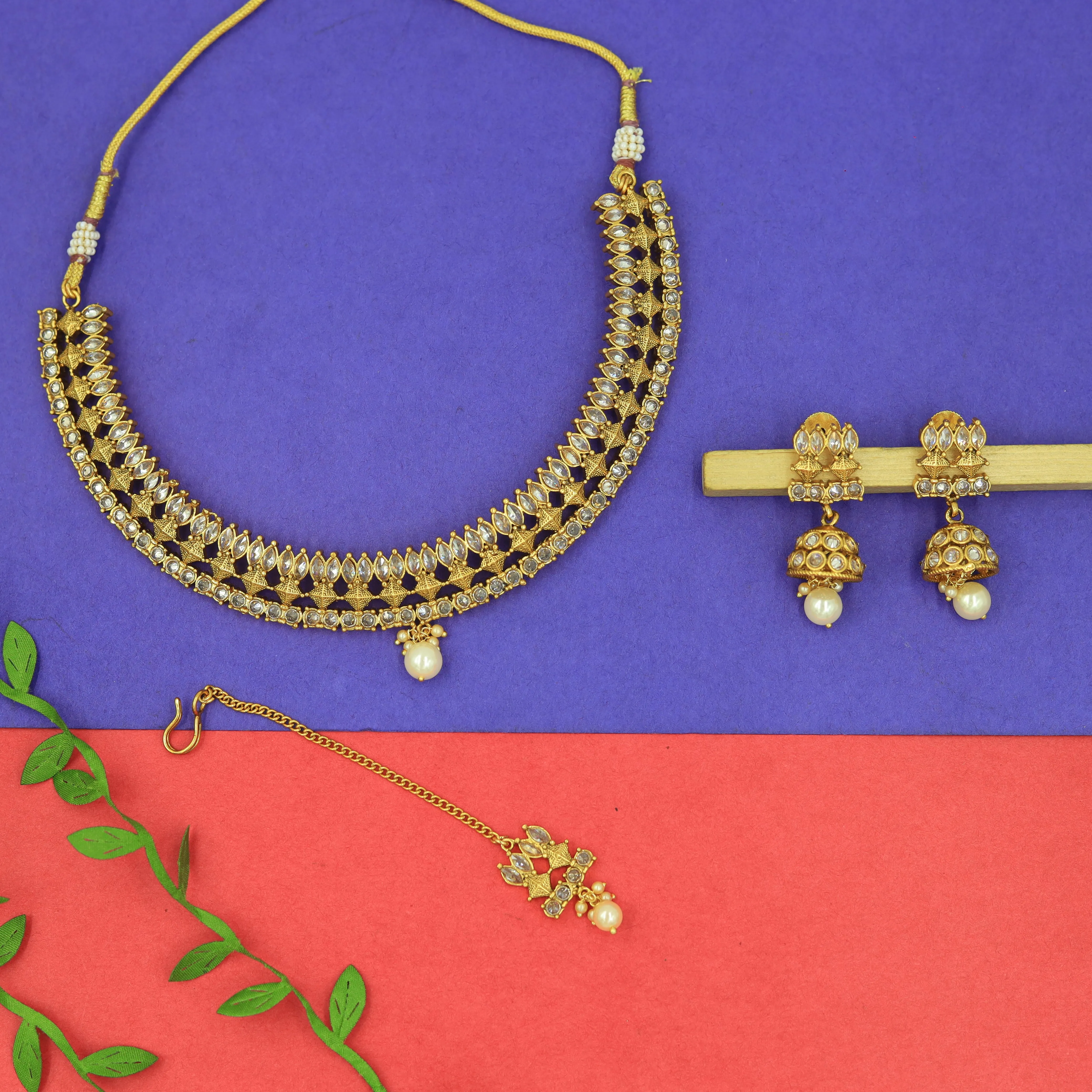 Gold Gold Look Necklace Set 9467-4300