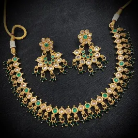 Green Gold Look Necklace Set  19745-6929