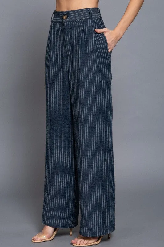Lenna Straight Stripe Pants Set