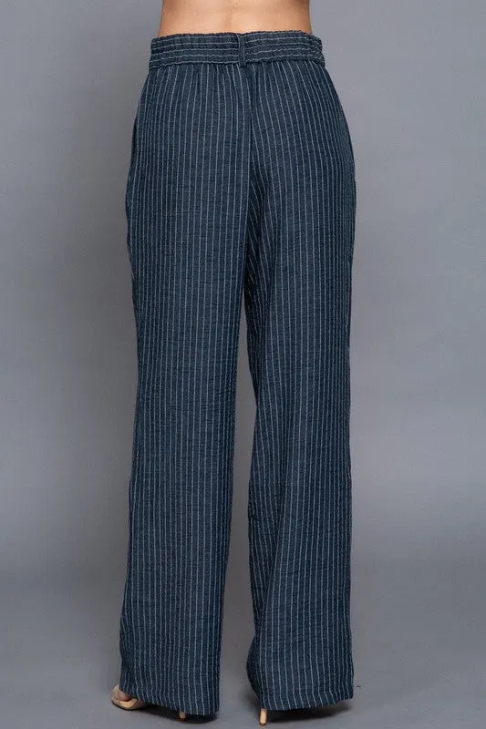 Lenna Straight Stripe Pants Set