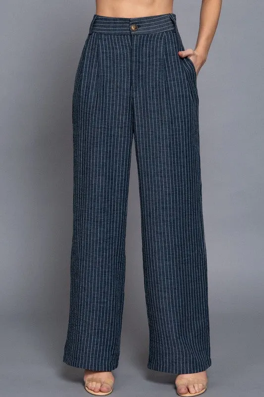 Lenna Straight Stripe Pants Set