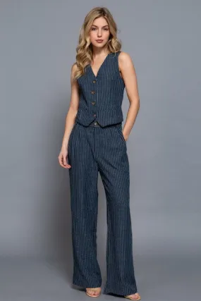 Lenna Straight Stripe Pants Set