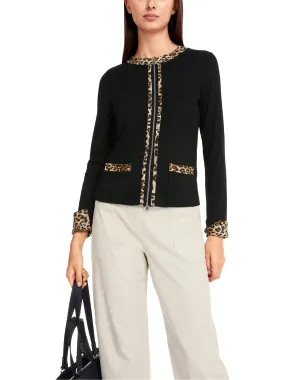 MARC CAIN Black Jacket With Leopard Print Detail