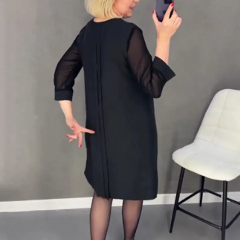 New Product LaunchStraight Dress With Medium Length Sleeves