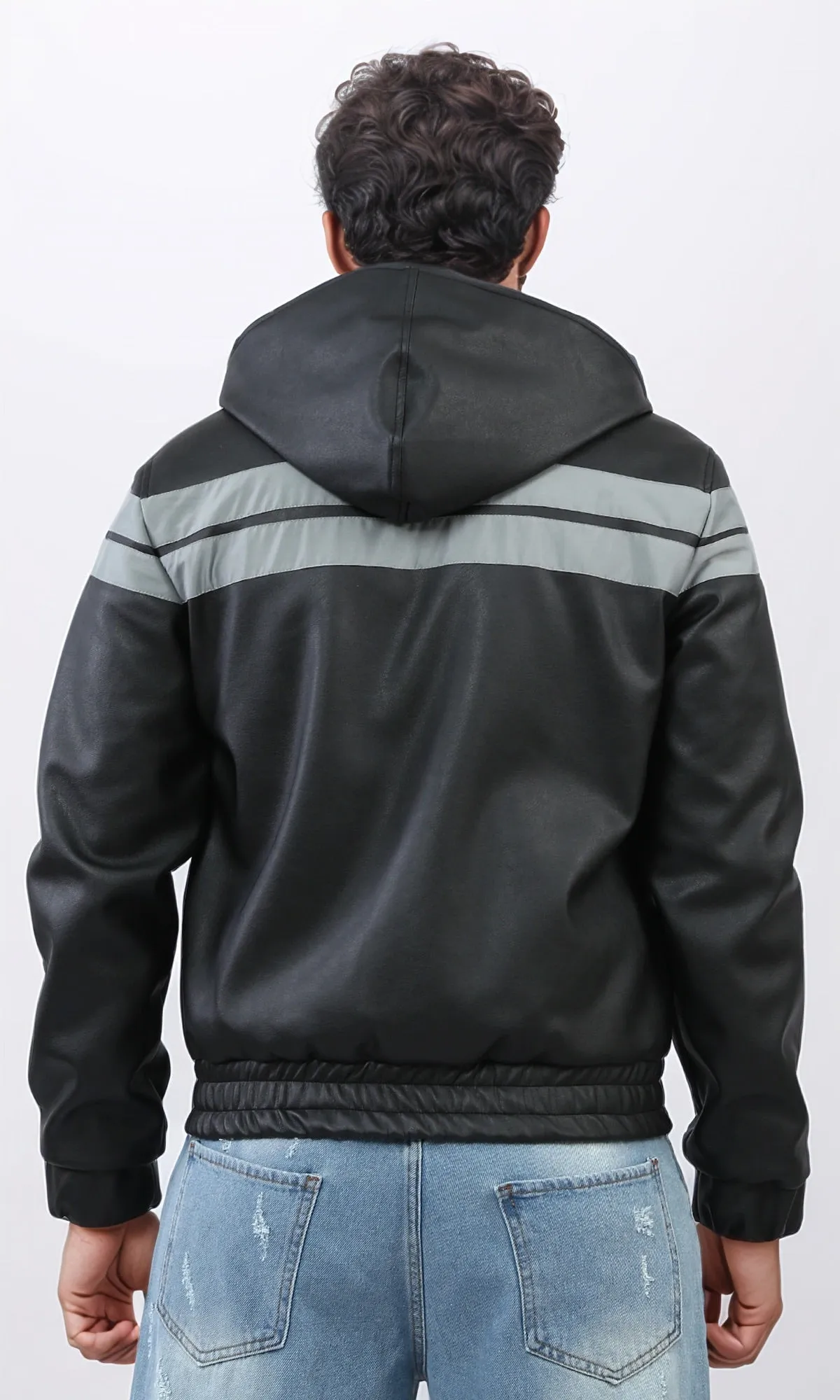 o197486 - PU Fly Jacket with Long Sleeves - Black