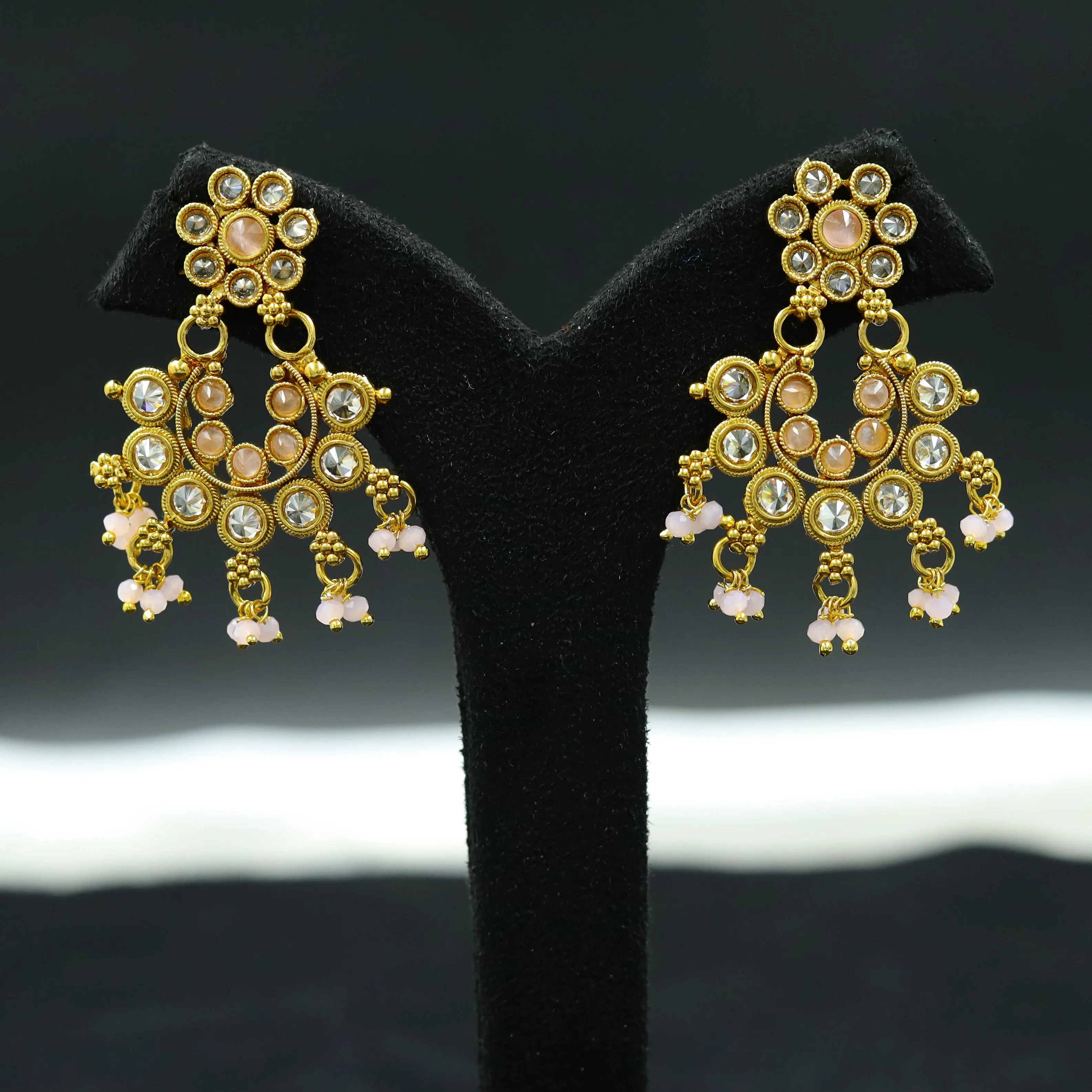 Pink Gold Look Necklace Set 19744-6928