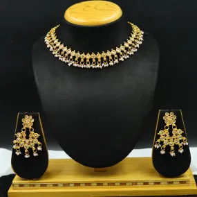 Pink Gold Look Necklace Set 19744-6928