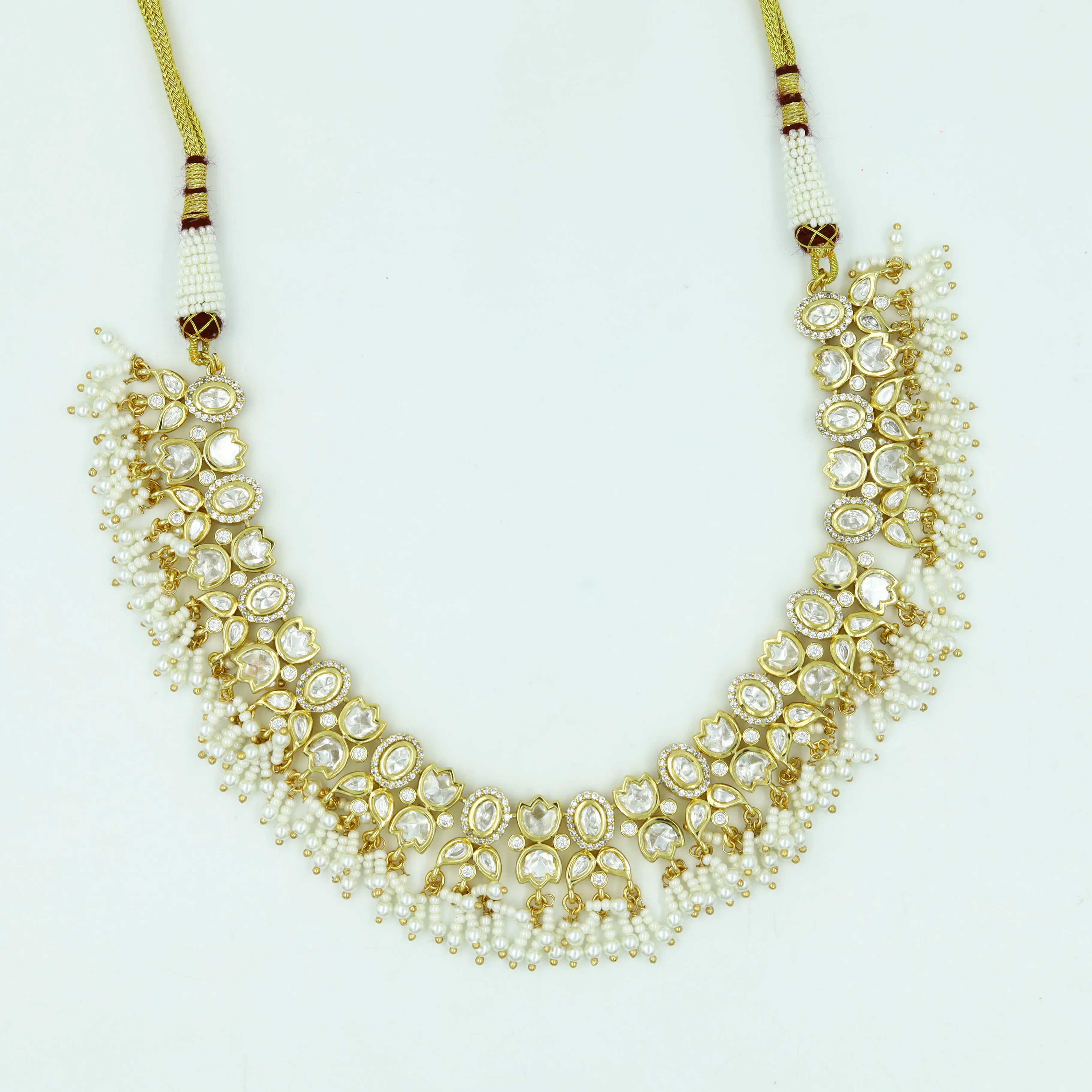 Round Neck Kundan Necklace Set 12197-28