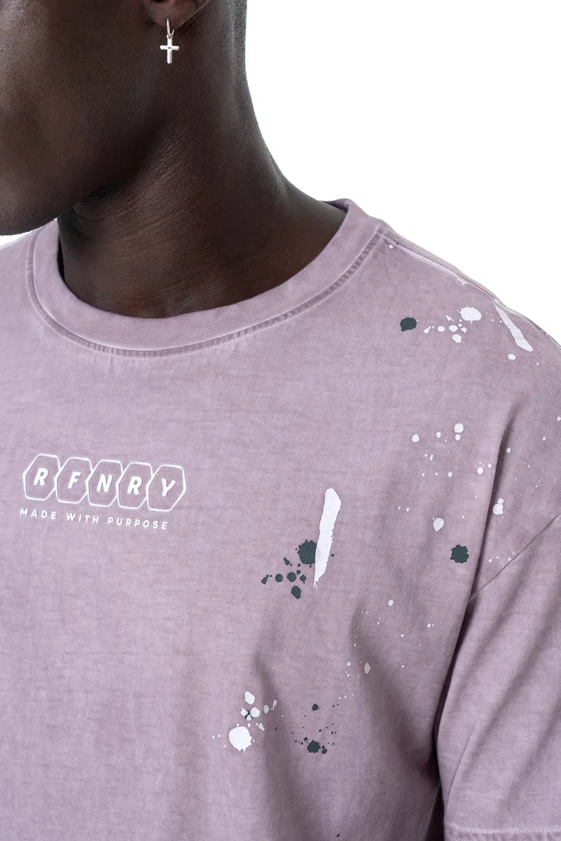 Splatter Print T-Shirt _ 147308 _ Berry