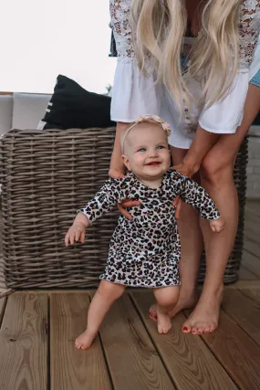 Tan Leopard Long Sleeve Dress