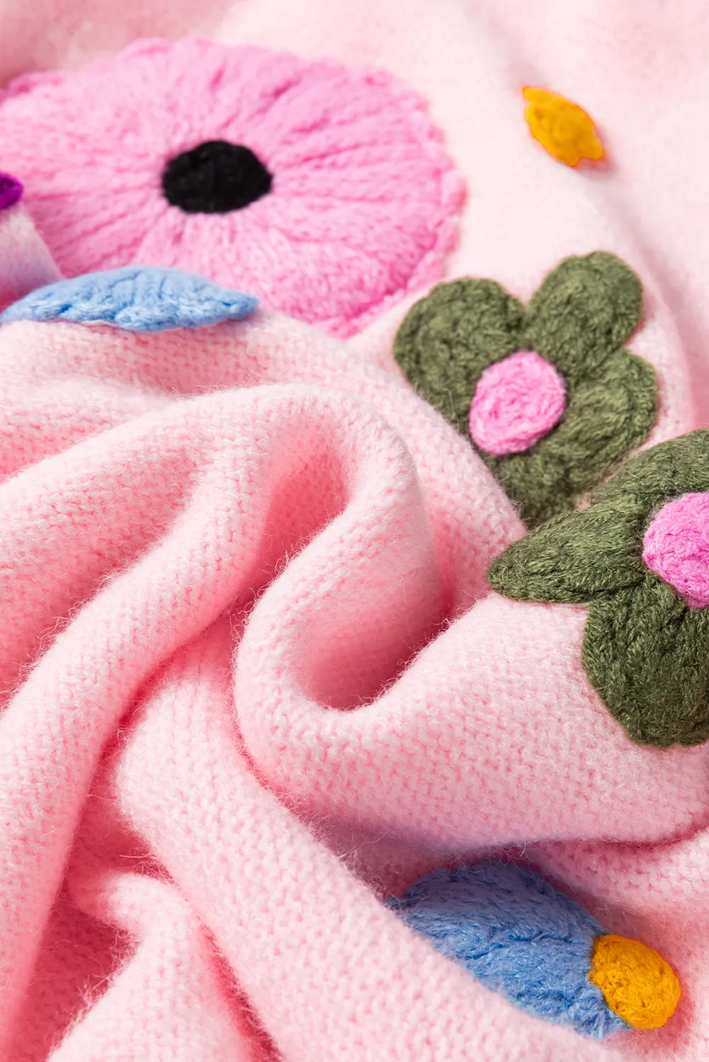 Trendy Floral Embroidered Knit Sweater for Every Day