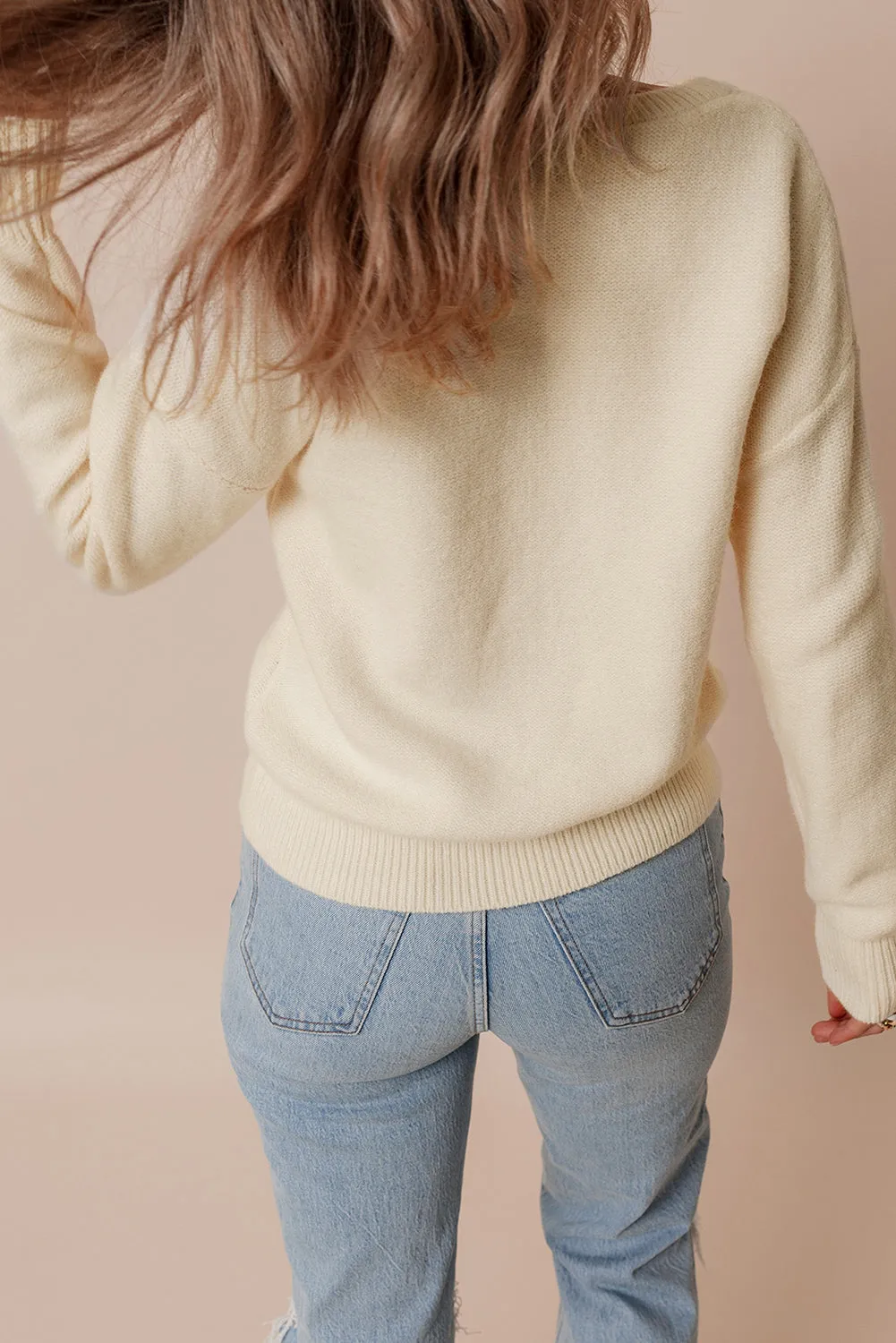 Trendy Floral Embroidered Knit Sweater for Every Day