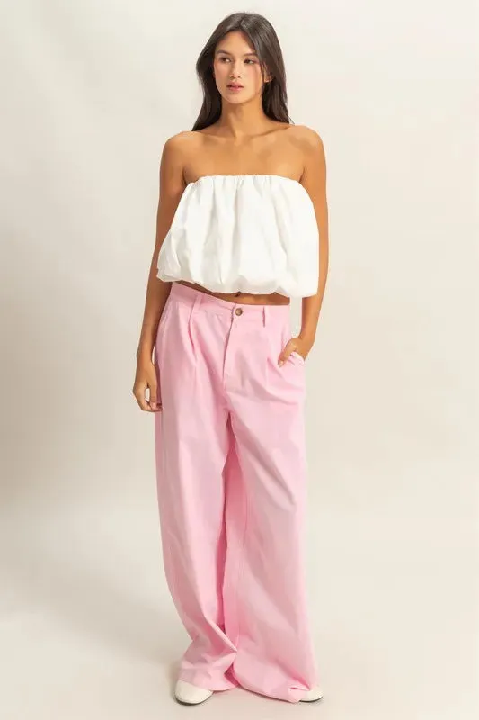 Trendy Strapless Bubble Top