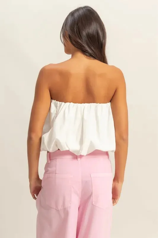Trendy Strapless Bubble Top
