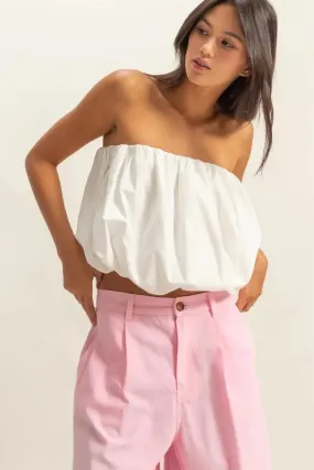 Trendy Strapless Bubble Top