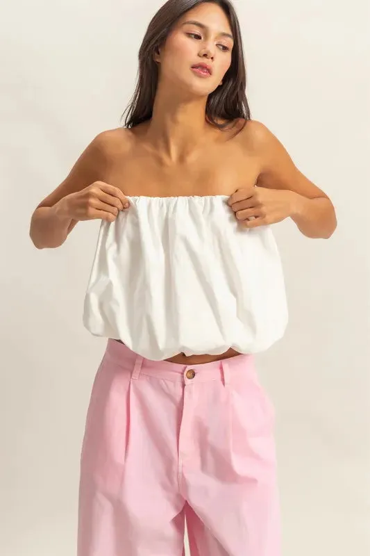 Trendy Strapless Bubble Top