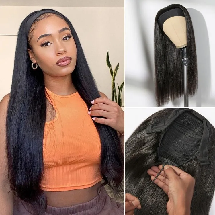 VIP ONLY | Luvme Too Easy Texture Wig Kinky Straight Flexi-Fit Drawstring Glueless Headband Wig (Get Free Trendy Headbands)