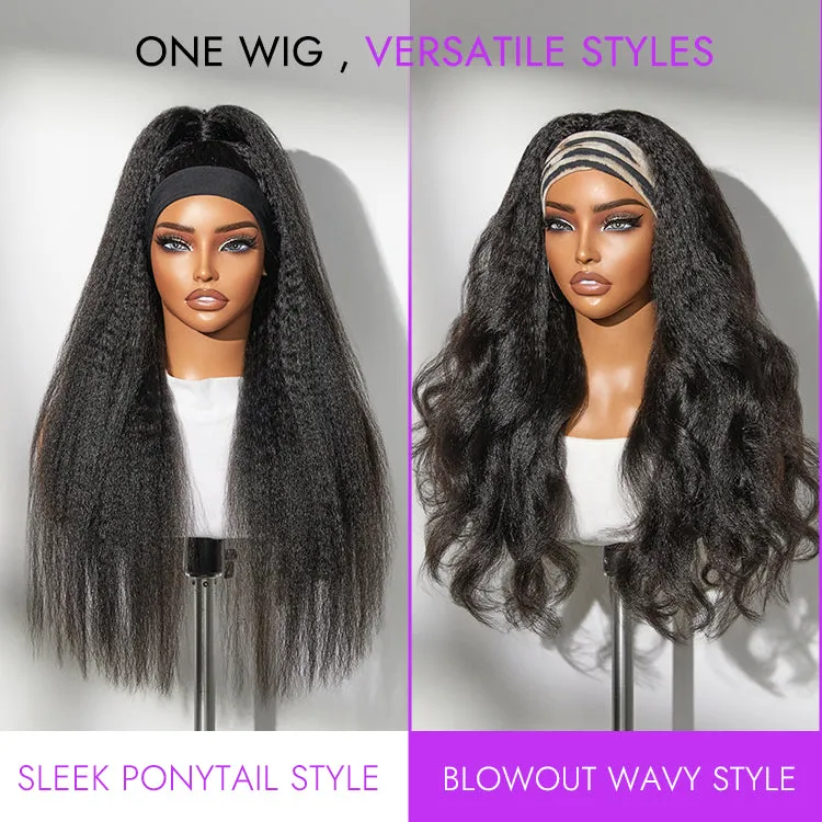 VIP ONLY | Luvme Too Easy Texture Wig Kinky Straight Flexi-Fit Drawstring Glueless Headband Wig (Get Free Trendy Headbands)