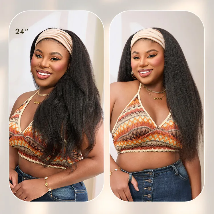 VIP ONLY | Luvme Too Easy Texture Wig Kinky Straight Flexi-Fit Drawstring Glueless Headband Wig (Get Free Trendy Headbands)