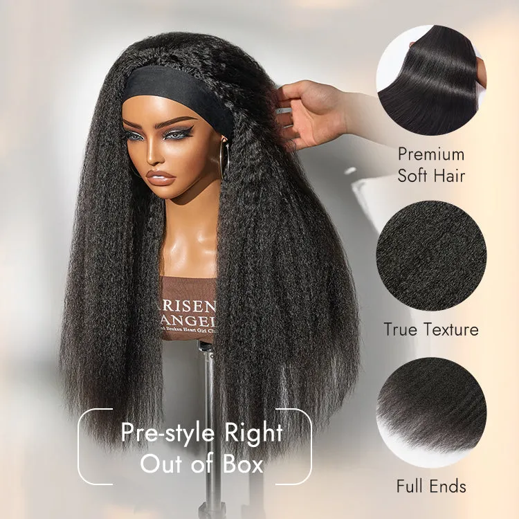 VIP ONLY | Luvme Too Easy Texture Wig Kinky Straight Flexi-Fit Drawstring Glueless Headband Wig (Get Free Trendy Headbands)