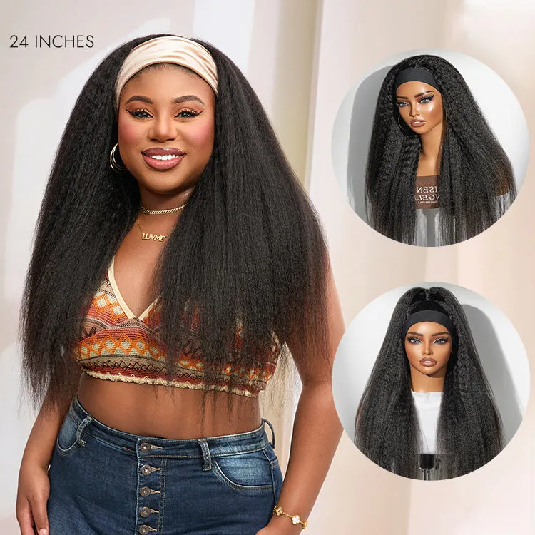 VIP ONLY | Luvme Too Easy Texture Wig Kinky Straight Flexi-Fit Drawstring Glueless Headband Wig (Get Free Trendy Headbands)