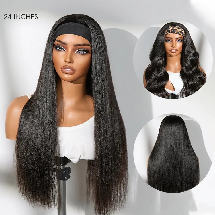 VIP ONLY | Luvme Too Easy Texture Wig Kinky Straight Flexi-Fit Drawstring Glueless Headband Wig (Get Free Trendy Headbands)