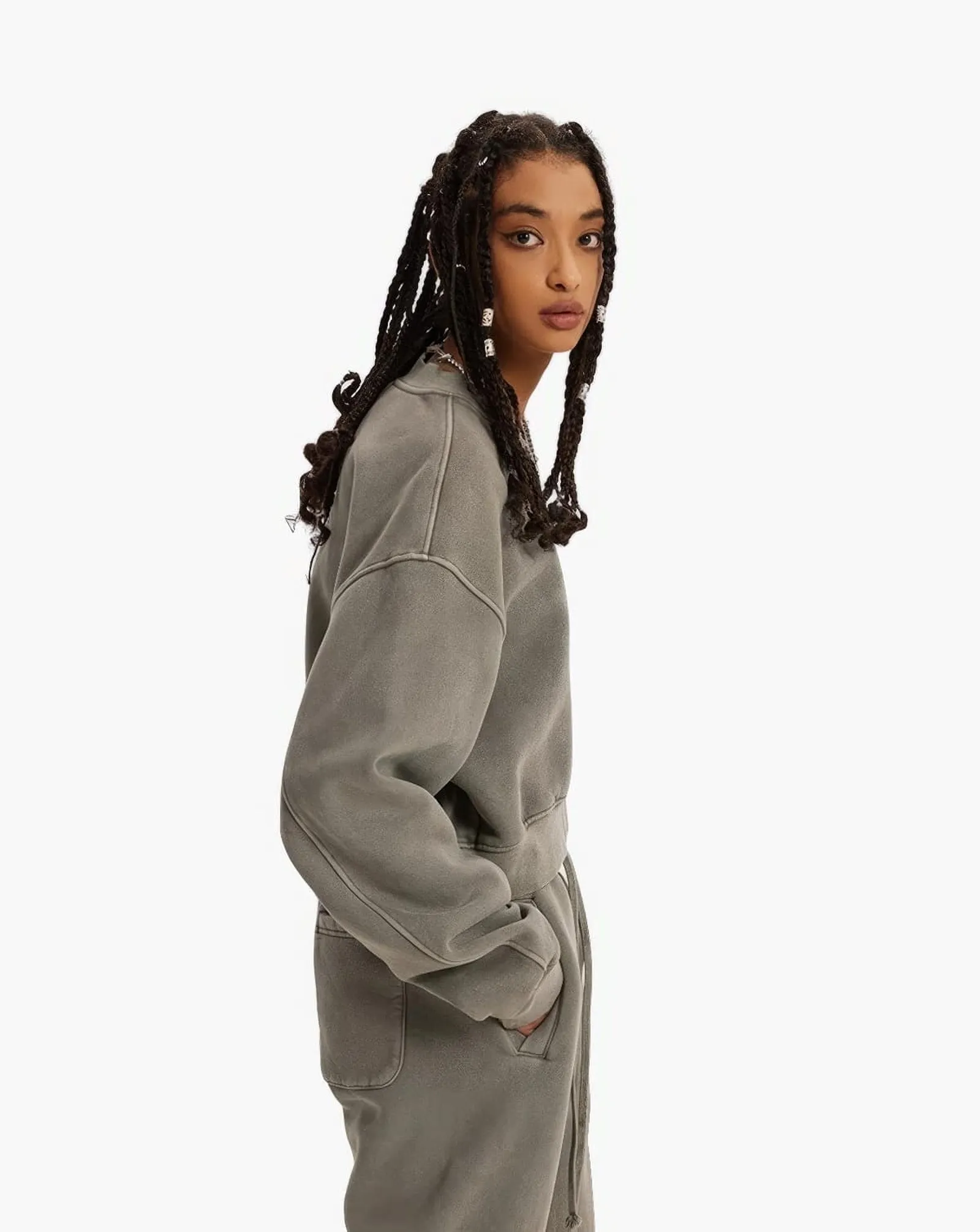 Women's Oversized Cropped Sweatshirt