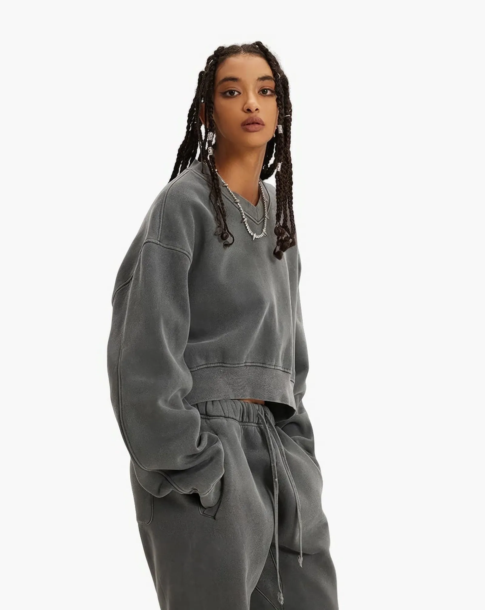 Women's Oversized Cropped Sweatshirt