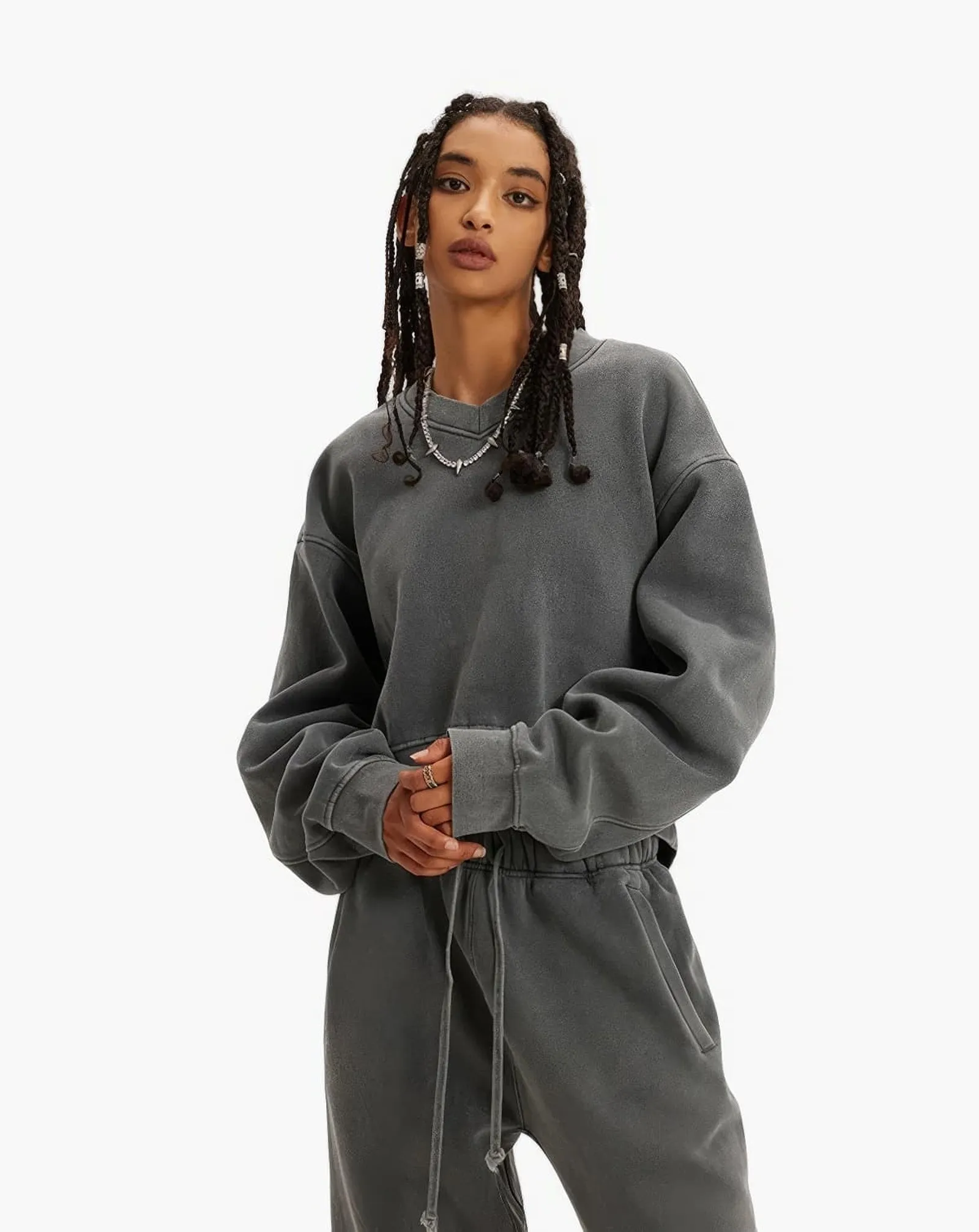 Women's Oversized Cropped Sweatshirt