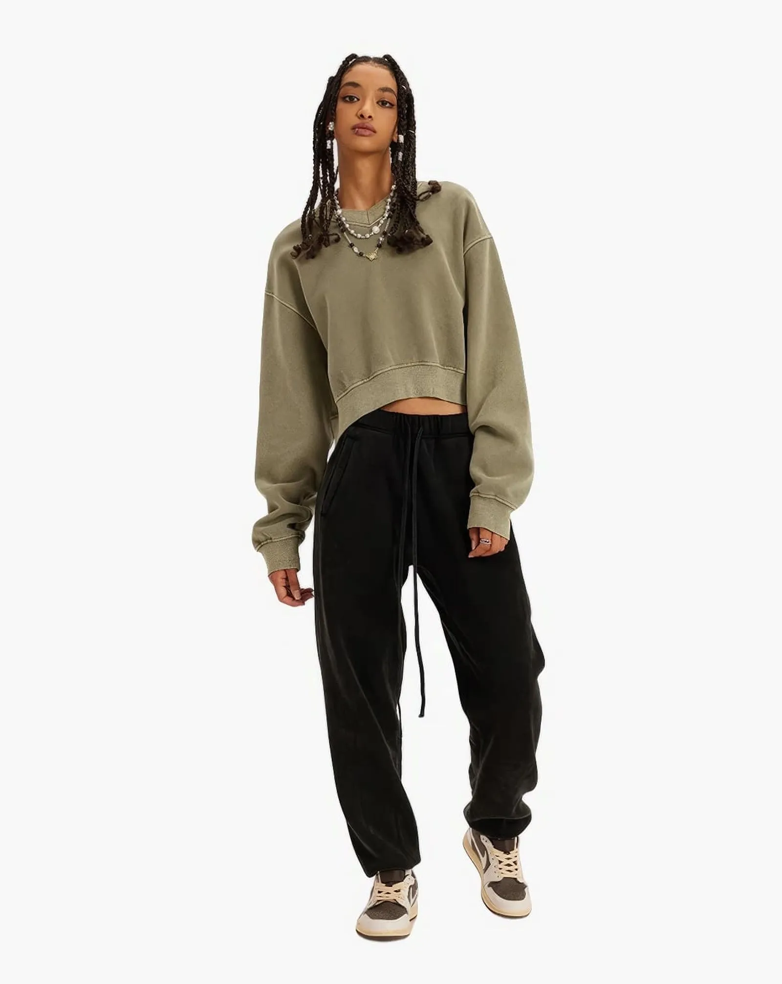 Women's Oversized Cropped Sweatshirt