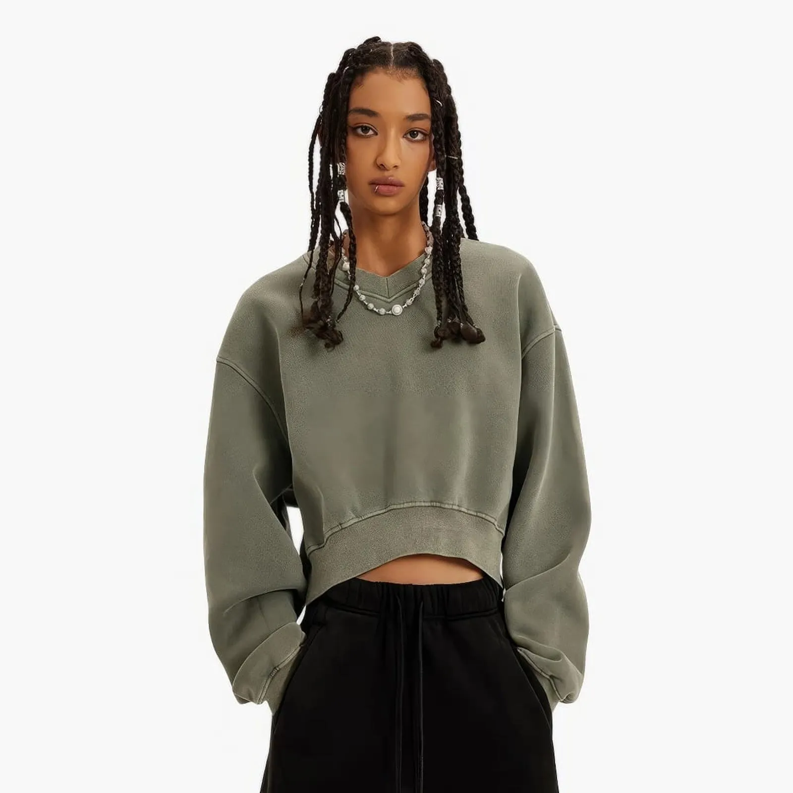 Women's Oversized Cropped Sweatshirt