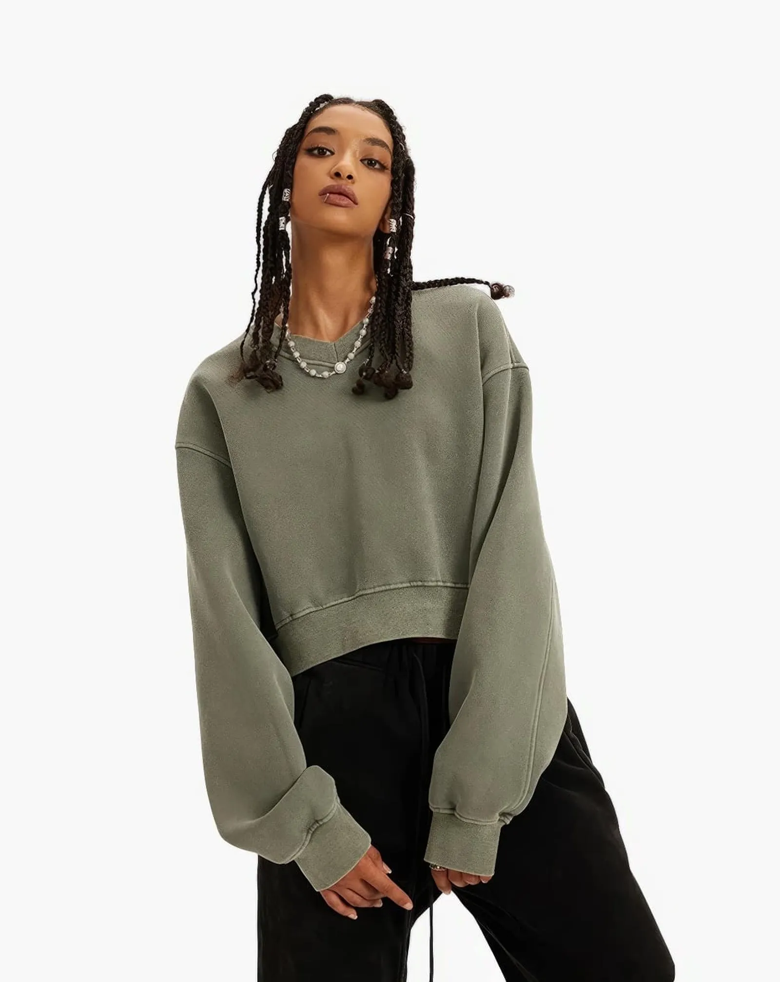 Women's Oversized Cropped Sweatshirt